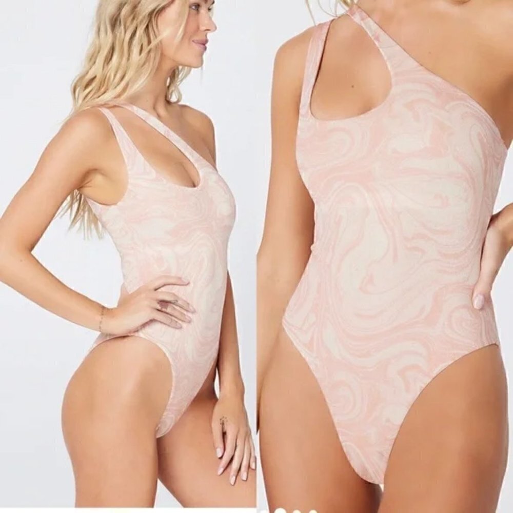 New L*Space Shine On Shimmer Phoebe All Swirled Up One Piece Swimsuit NWT Size 8